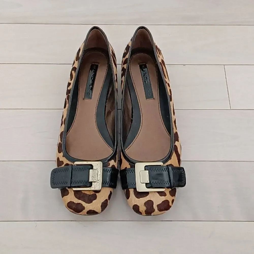 Bandolino Women's Animal Print Slip-on Ballet Flats Brown Size 7.5M